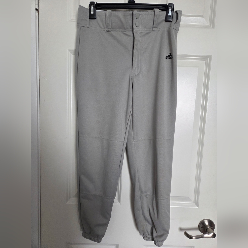 Adidas Gray Youth Baseball pants Elastic Cuffs